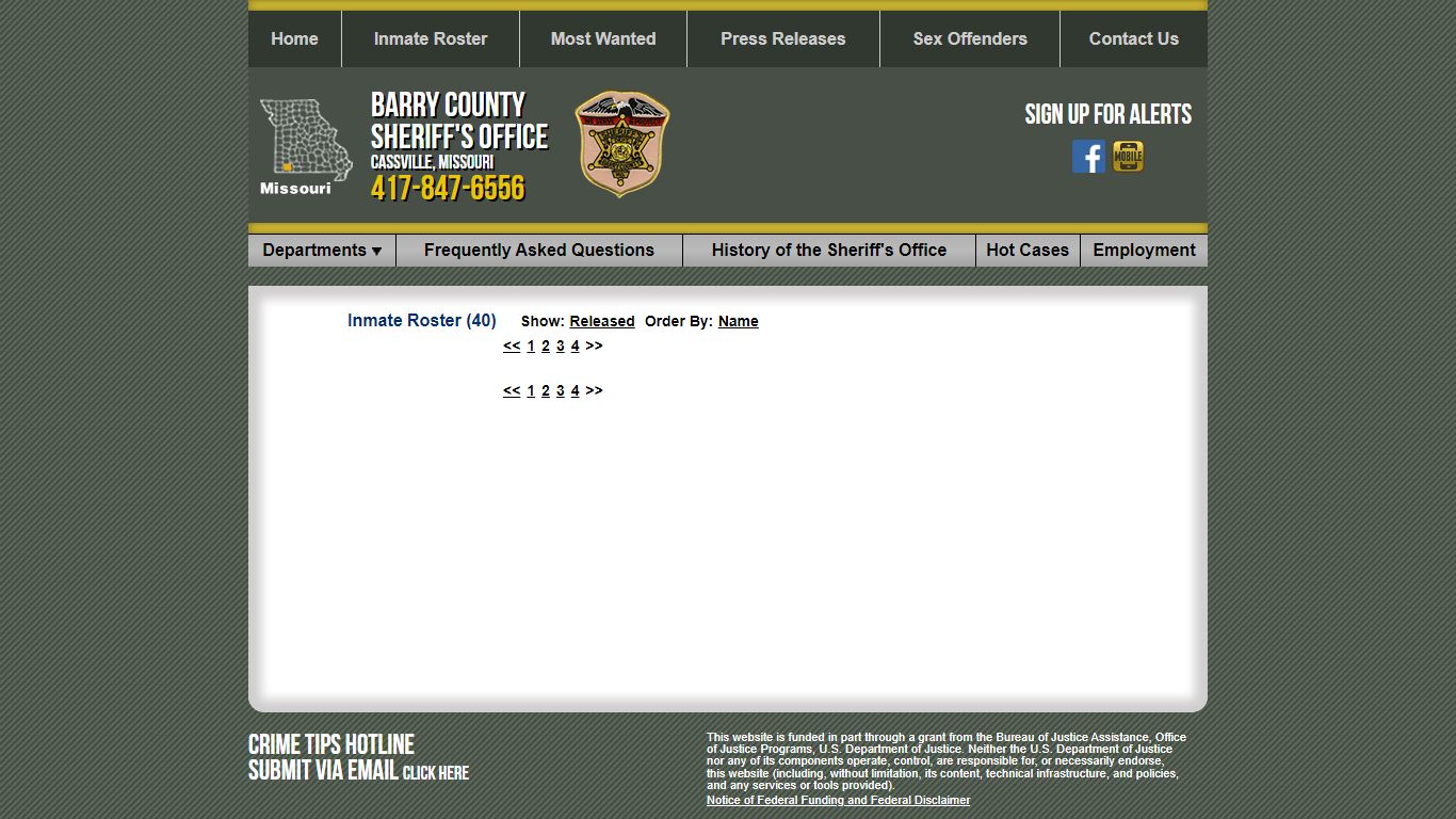 Inmate Roster - Barry County Sheriff's Office