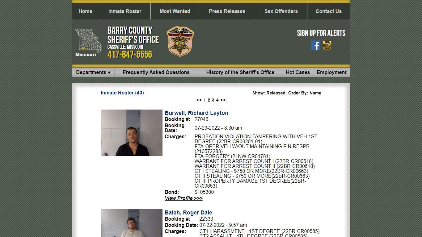 Inmate Roster - Barry County Sheriff's Office